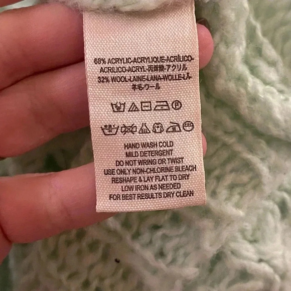 Free People Crashing Waves wool blend sweater ocean mist green medium - Picture 10 of 10